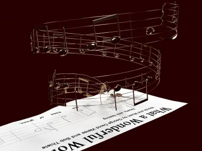 What a wonderful world - Louis Armstrong - Notes 3D model