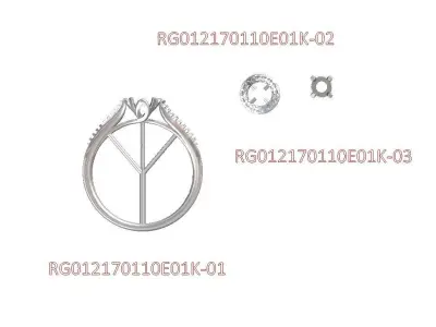 solitaire halo engagement rings 3D print model