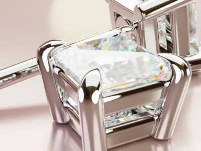 Princess stones ear rings 3D print model