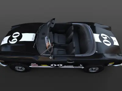 FIAT 124 Spider 1978 Low-poly 3D model