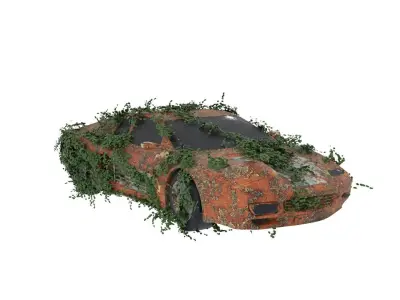 Damaged Rusted Sport Car  3D model