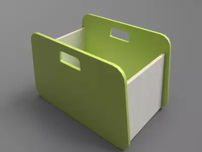BacUp1Box Green Low-poly 3D model