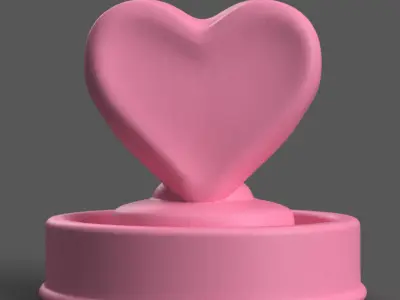 Heart Button 3D Model Cute Desk Table Decoration STL 3D print model
