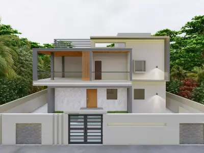 modern villa 3D model 5