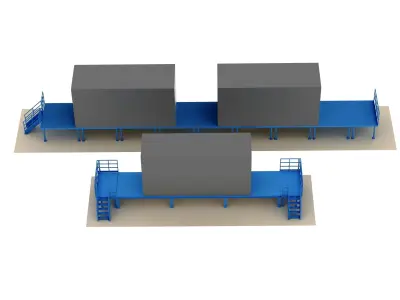 Modular industrial metal platforms 3D model