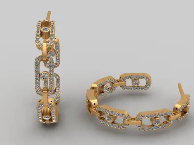 Messika Move Link SM Hoop Earrings 3D Printable Brand 3D print model