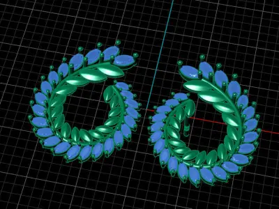 Radiant Vine Earring 3D print model