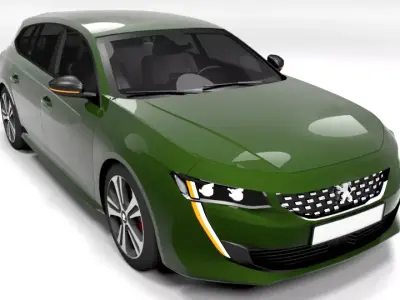 PEUGEOT 508 SW 2019 Low-poly 3D model