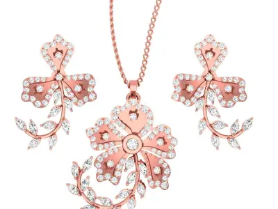 Pendant Earrings combo - 1118 3D print model