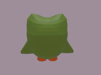 Duolingo mascott Duo Low Poly Free low-poly 3D model