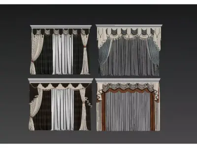 Modern European-style Curtains 3D model