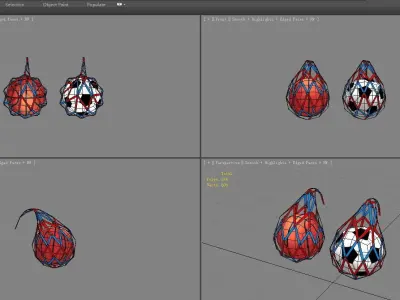 Cartoon football and basketball - net bag Low-poly 3D model