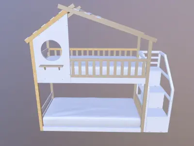 Kids  Bunk Bed 3D model