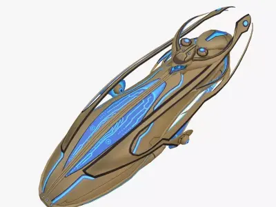 Spaceship CAR Low-poly 3D model