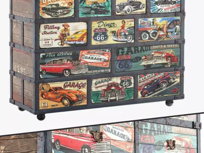 Chest of Drawers Retro Car 3D model