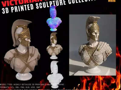 King Leonidas Bust  Ancient Spartan Hero 3D model