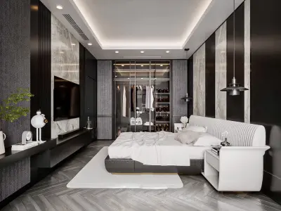 Luxurious bedroom interior design  3D model