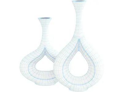 Black and Gold Decorative Vase  3D model