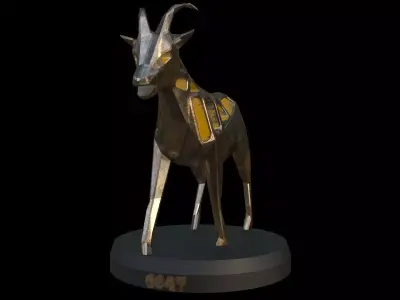 Steampunk Goat Pose Low-poly 3D model