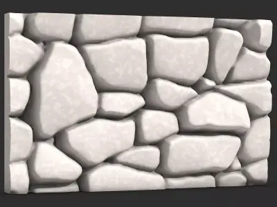 Rough Travertine Stone Wall Segment 3D print model