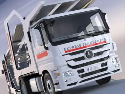 Mercedes Actros Car Transporter 3D model