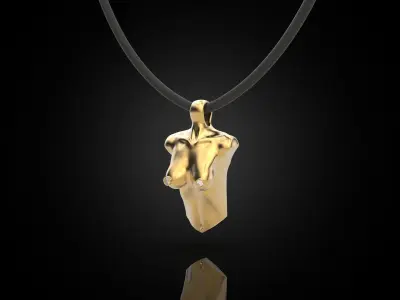 Pendant female torso 3D print model