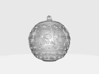 Elegant Ornate Christmas Ornament Decorative Holiday Bauble 3D print model