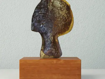 Modernist Bronze Abstract Sculpture 3D model