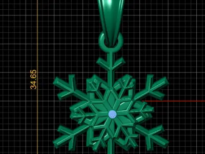 DAIMOND SNOWFLAKE PENDANT 3D PRINTABLE MODEL  3D print model