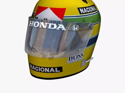Ayrton Senna helmet 1976 Low-poly 3D model