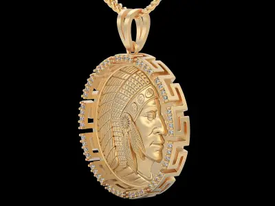 Indian pendant  gold printable jewelry 3D print model