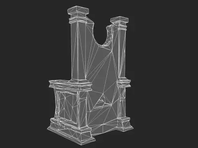 Stone Throne Low-poly 3D model