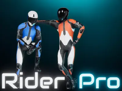 Rider Pro Rigged Low-poly 3D model
