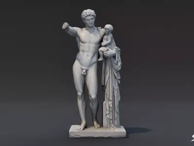Hermes and the Infant Dionysus Low-poly 3D model