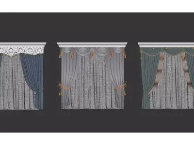  European-style Curtains 3D model