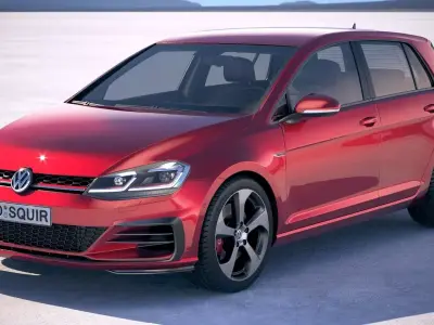Volkswagen Golf GTI 2017 5-door 3D model