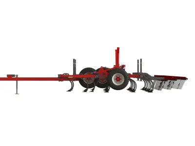 WG 0038 - Field cultivator 6m Low-poly 3D model