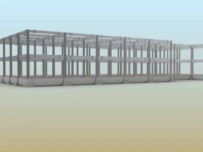 Steel Building 3D model purchase