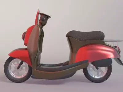 3D Delivery Scooter Low-poly 3D model