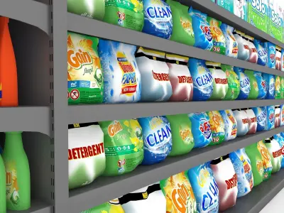 model cleaning product market stand 10 Low-poly 3D model