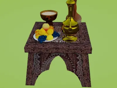 Fruit Table - Low Poly Game Ready Low-poly 3D model
