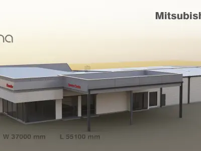 Mitsubishi service building 3D model