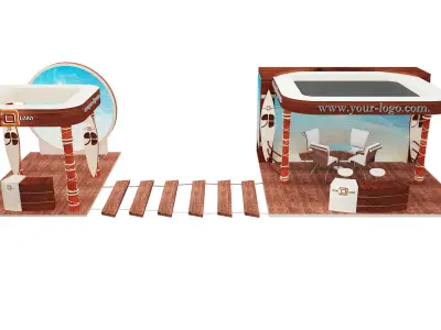  Booth Exhibition Stand a596d 3D model