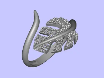 Leaf design ring 3D print model