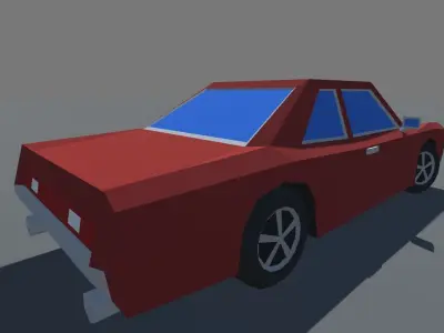 Muscle Car in 5 Versions Modifications Low-poly 3D model