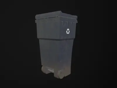 Bin recycle lowpoly gameready Low-poly 3D model
