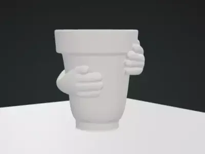 Hand Vase 3D Model Decorative Sculpture Free 3D print model purchase