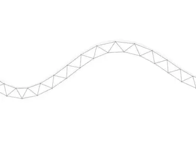 Wave roof 3D structure 3D model