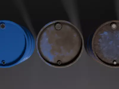 Oil Drum low-poly with LOD Low-poly 3D model