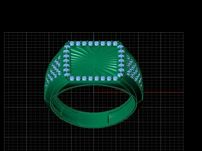 Print Ready STL 3DM  Gents Rings Diamond Men Ring  3D print model 159